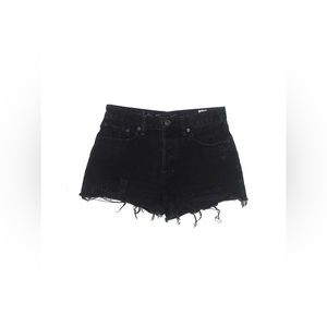 Free People We The Free Denim Black distressed ripped Jean Shorts Size 30 Women